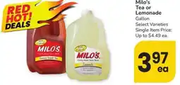 Albertsons Milo's Tea or Lemonade offer