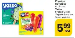 Albertsons Popsicle novelties or yasso frozen greek yogurt bars offer