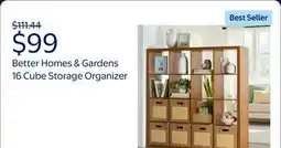 Walmart Better Homes & Gardens 16 Cube Storage Organizer, Acorn offer