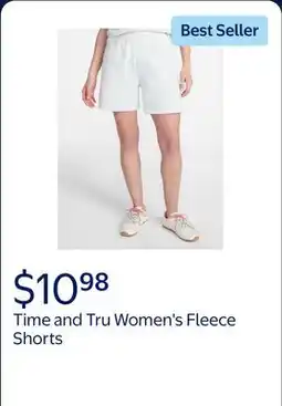 Walmart Time and Tru Women's Fleece Shorts, Size XS-XXXL offer