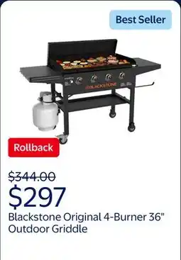 Walmart Blackstone Original 4-Burner 36 Outdoor Griddle with Hard Cover offer