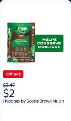 Walmart Hyponex by Scotts Brown Mulch, for Landscapes and Gardens offer