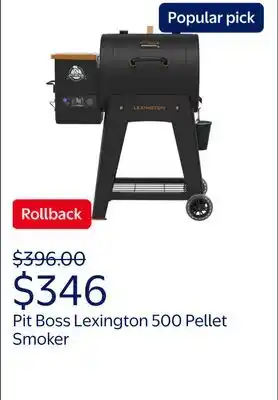 Walmart Pit Boss Pellet Smoker, Lexington 500 Square Inch Wood Fired Pellet Grill, Onyx Series offer