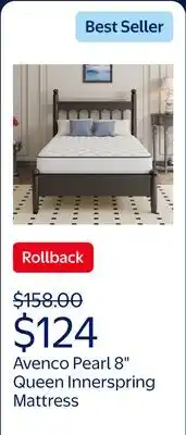 Walmart Avenco Pearl 8 Queen Size Medium Adult Supportive Innerspring Mattress offer