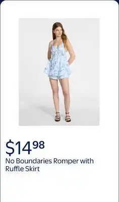 Walmart No Boundaries Romper with Ruffle Skirt, Women's & Women's Plus Sizes XXS-4X offer