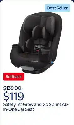 Walmart Safety 1st Grow and Go Sprint All-in-One Convertible Car Seat, Black Beauty III offer