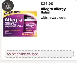 Walgreens Allegra Allergy Relief offer