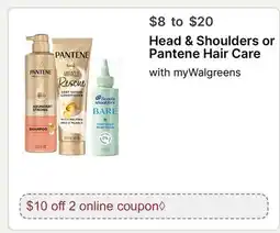 Walgreens Head & Shoulders or Pantene Hair Care offer