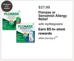 Walgreens Flonase or Sensimist Allergy Relief offer
