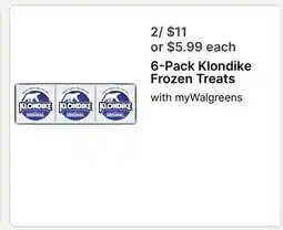 Walgreens 6 - Pack Klondike Frozen Treats offer