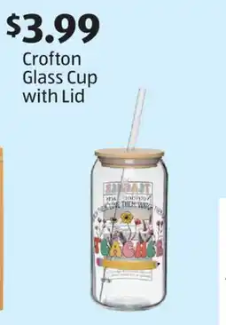 Aldi Crofton Glass Cup with Lid offer