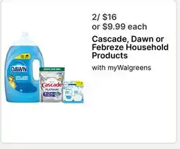 Walgreens Cascade, Dawn or Febreze Household Products offer