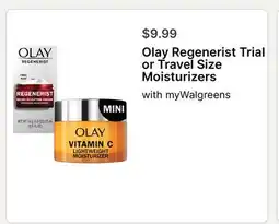 Walgreens Olay Regenerist Trial or Travel Size Moisturizers offer