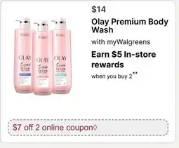 Walgreens Olay Premium Body Wash offer