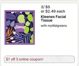 Walgreens Kleenex Facial Tissue offer