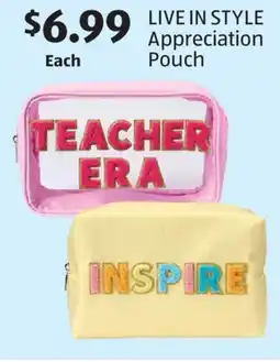 Aldi LIVE IN STYLE Appreciation Pouch offer