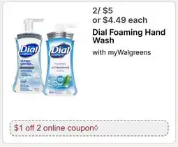 Walgreens Dial Foaming Hand Wash offer