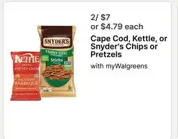 Walgreens Cape Cod, Kettle, or Snyder's Chips or Pretzels offer