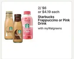 Walgreens Starbucks Frappuccino or Pink Drink offer