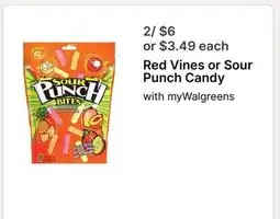 Walgreens Red Vines or Sour Punch Candy offer