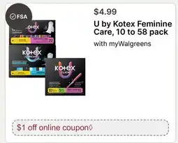 Walgreens U by Kotex Feminine Care 10 to offer