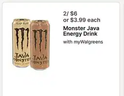 Walgreens Monster Java Energy Drink offer