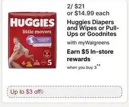 Walgreens Huggies Diapers and Wipes or Pull- Ups or Goodnites offer