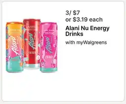 Walgreens Alani Nu Energy Drinks offer