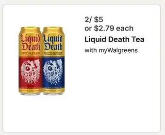 Walgreens Liquid Death Tea offer
