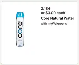 Walgreens Core Natural Water offer