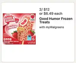 Walgreens Good Humor Frozen Treats offer
