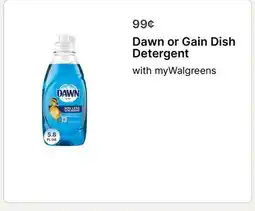 Walgreens Dawn or Gain Dish Detergent offer