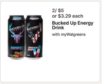 Walgreens Bucked Up Energy Drink offer