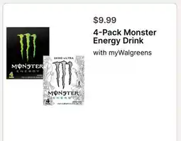 Walgreens 4-Pack Monster Energy Drink offer