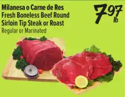 El Super Fresh Boneless Beef Round Sirloin Tip Steak or Roast offer