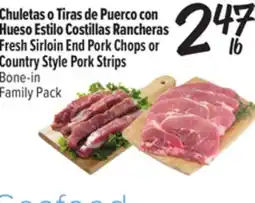 El Super Fresh Fresh Sirloin End Pork Chops or Country Style Pork Strips offer