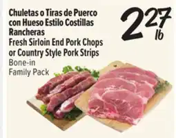 El Super Fresh Fresh Sirloin End Pork Chops or Country Style Pork Strips offer