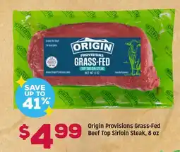 Grocery Outlet Origin Provisions Grass-Fed Beef Top Sirloin Steak offer