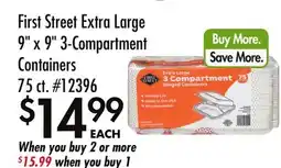 Smart & Final First Street Extra Large 9 x 9 3-Compartment Containers offer
