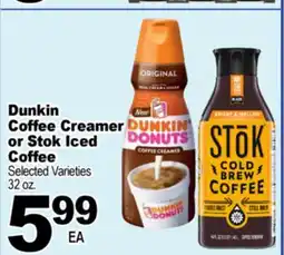 Superior Grocers Dunkin Coffee Creamer or Stok Iced Coffee offer