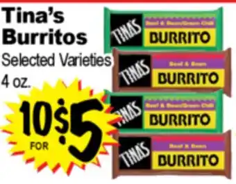 Superior Grocers Tina's Burritos offer