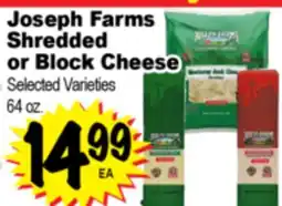 Superior Grocers Joseph Farms Shredded or Block Cheese offer