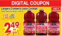 Superior Grocers Langers Cranberry Juice Cocktail offer