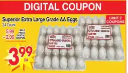 Superior Grocers Superior Extra Large Grade AA Eggs offer