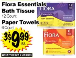 Superior Grocers Fiora Essentials Bath Tissue Paper 12 Count, Paper Towels 6 Count offer