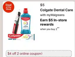 Walgreens Colgate Dental Care offer