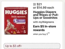 Walgreens Huggies Diapers and Wipes or Pull-Ups or Goodnites offer