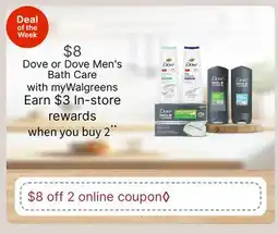 Walgreens Dove or Dove Men's Bath Care offer