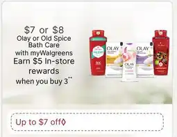 Walgreens Olay or Old Spice Bath Care offer