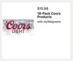 Walgreens 18-Pack Coors Products offer